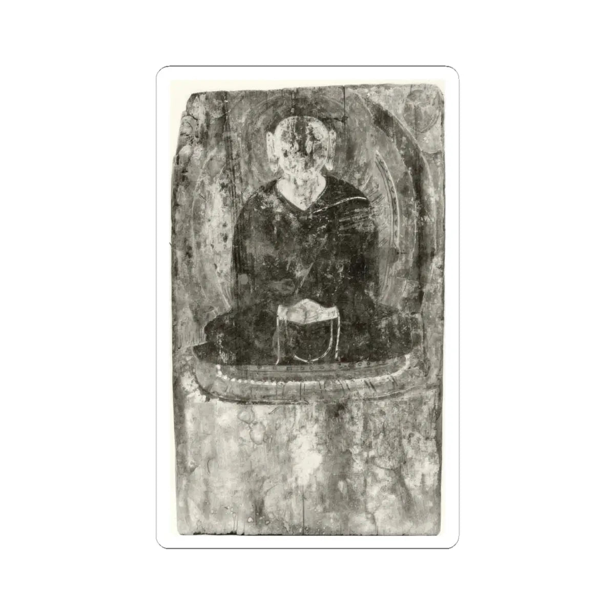 unknown - Buddha with a Halo and Flaming Body Mandorla - 6th–7th century v2 - STICKER Vinyl Kiss-Cut Decal