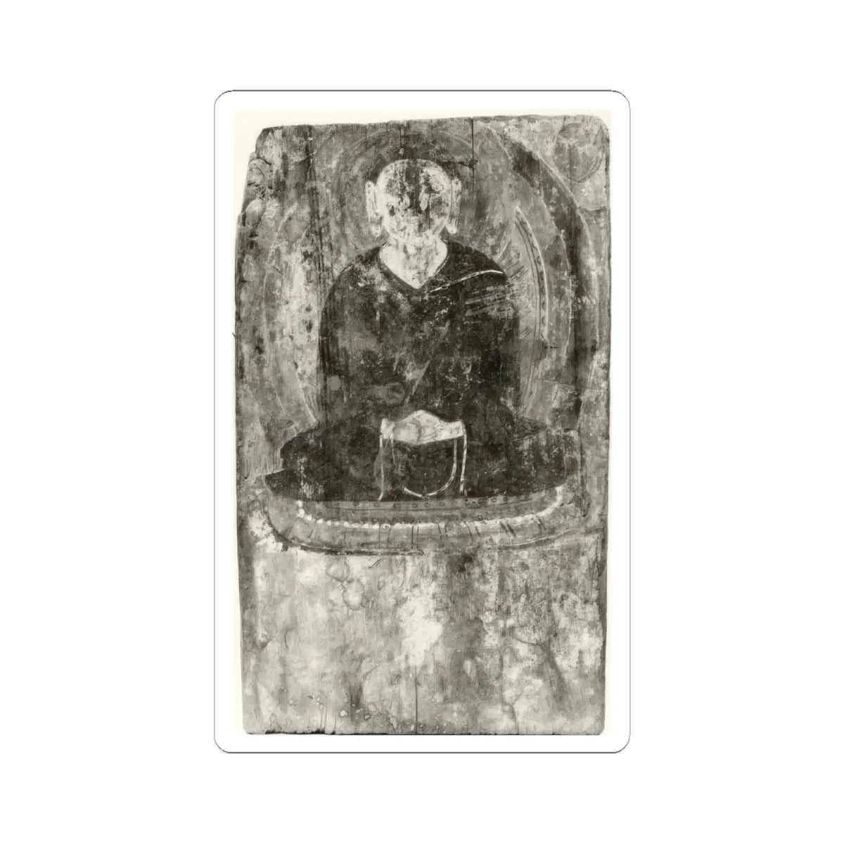 unknown - Buddha with a Halo and Flaming Body Mandorla - 6th–7th century v2 - STICKER Vinyl Kiss-Cut Decal