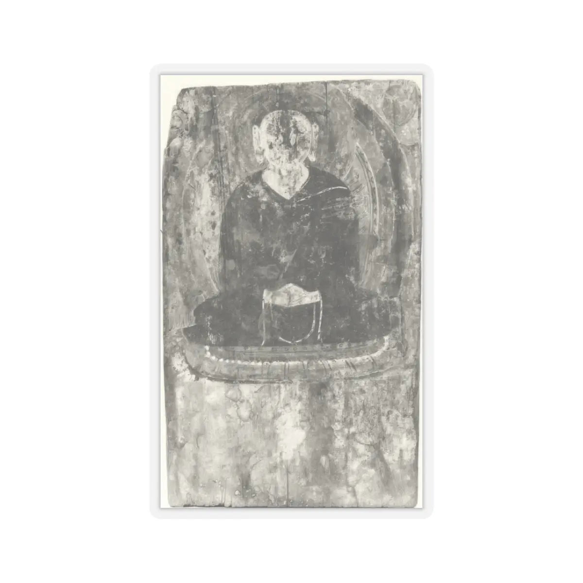 unknown - Buddha with a Halo and Flaming Body Mandorla - 6th–7th century v2 - STICKER Vinyl Kiss-Cut Decal