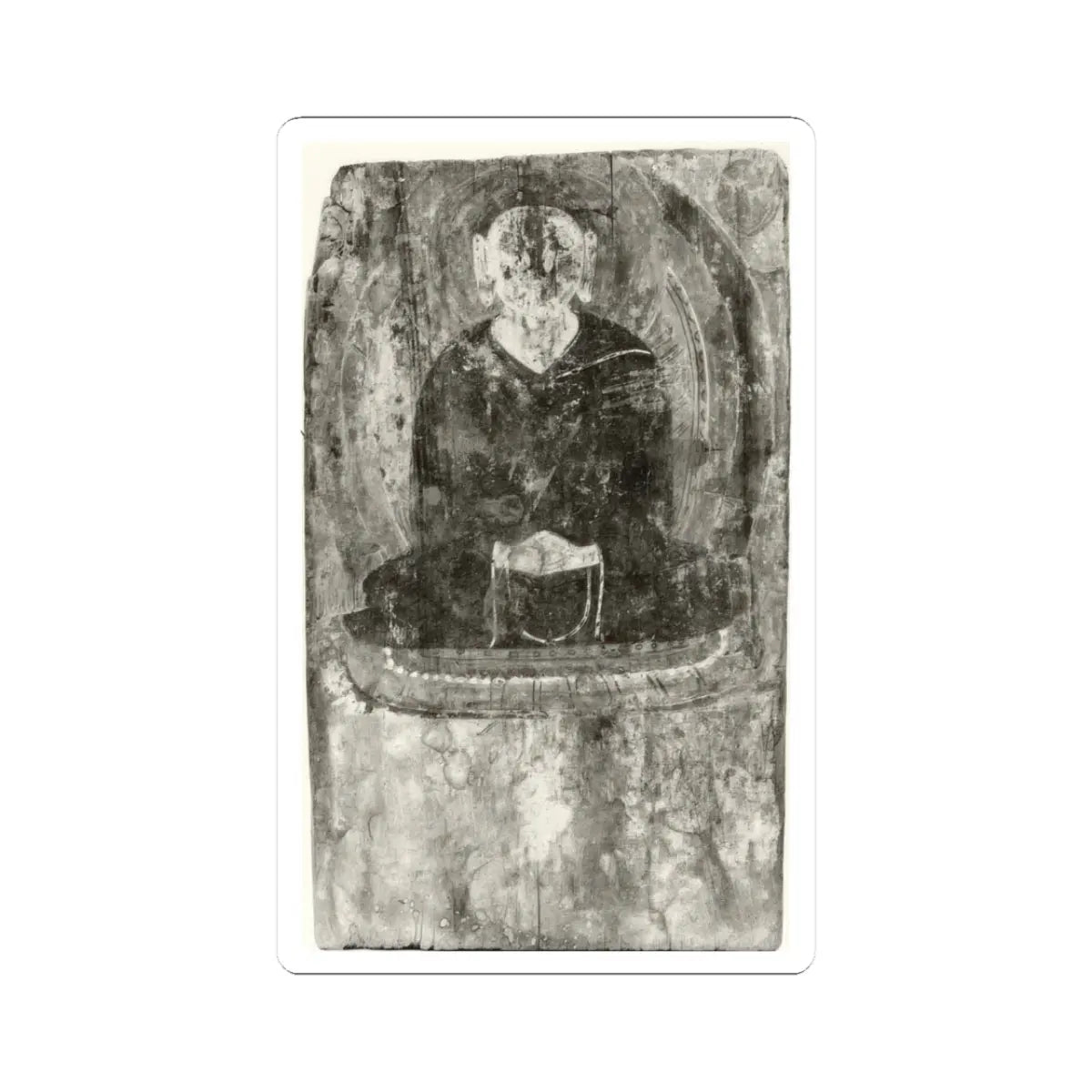 unknown - Buddha with a Halo and Flaming Body Mandorla - 6th–7th century v2 - STICKER Vinyl Kiss-Cut Decal