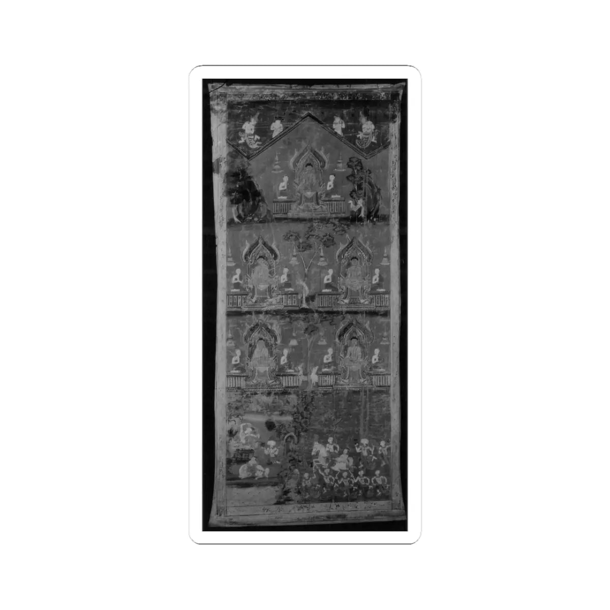 unknown - Buddhist Temple Painting - 18th century - STICKER Vinyl Kiss-Cut Decal