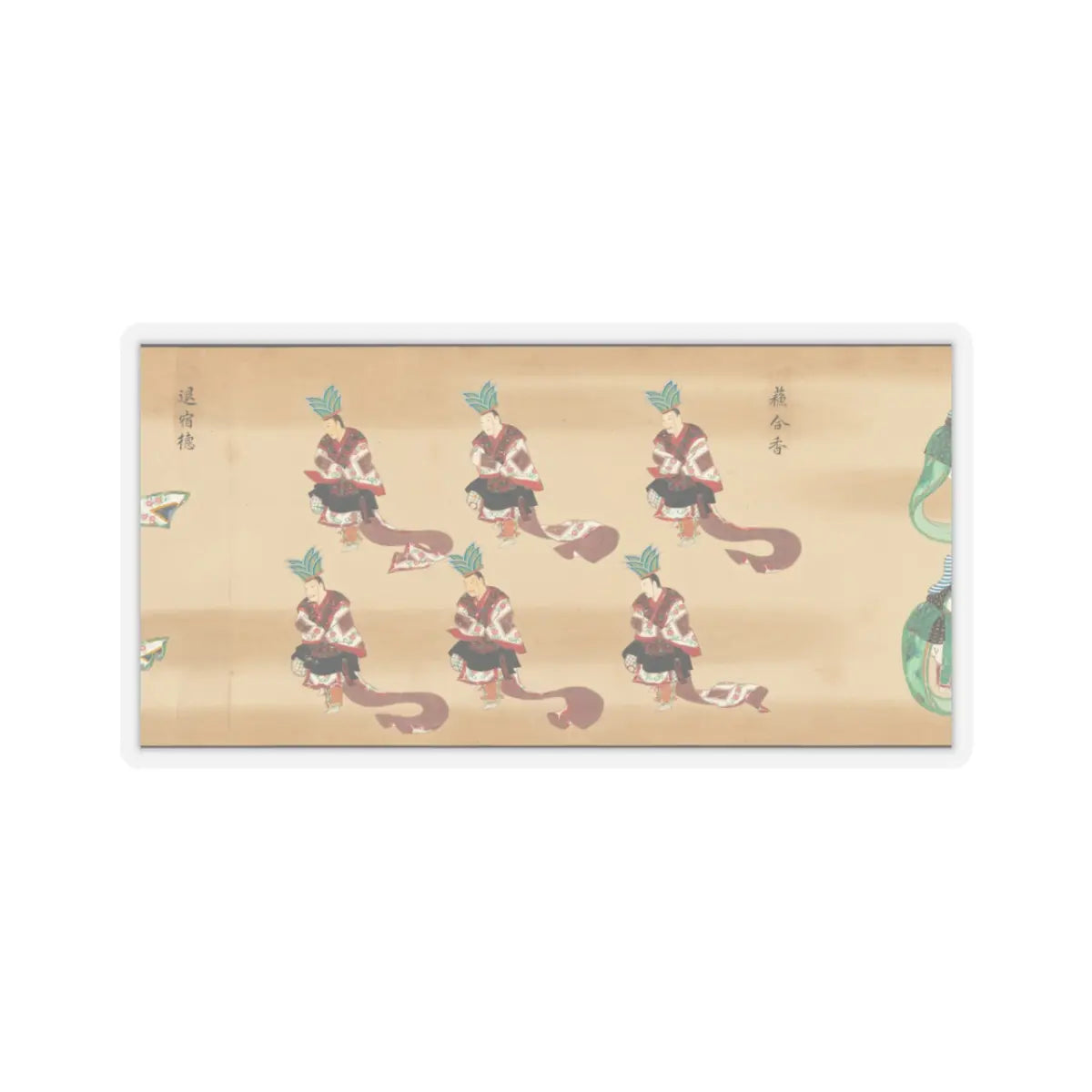 unknown - Bugaku Imperial Court Dance - 17th century v13 - STICKER Vinyl Kiss-Cut Decal