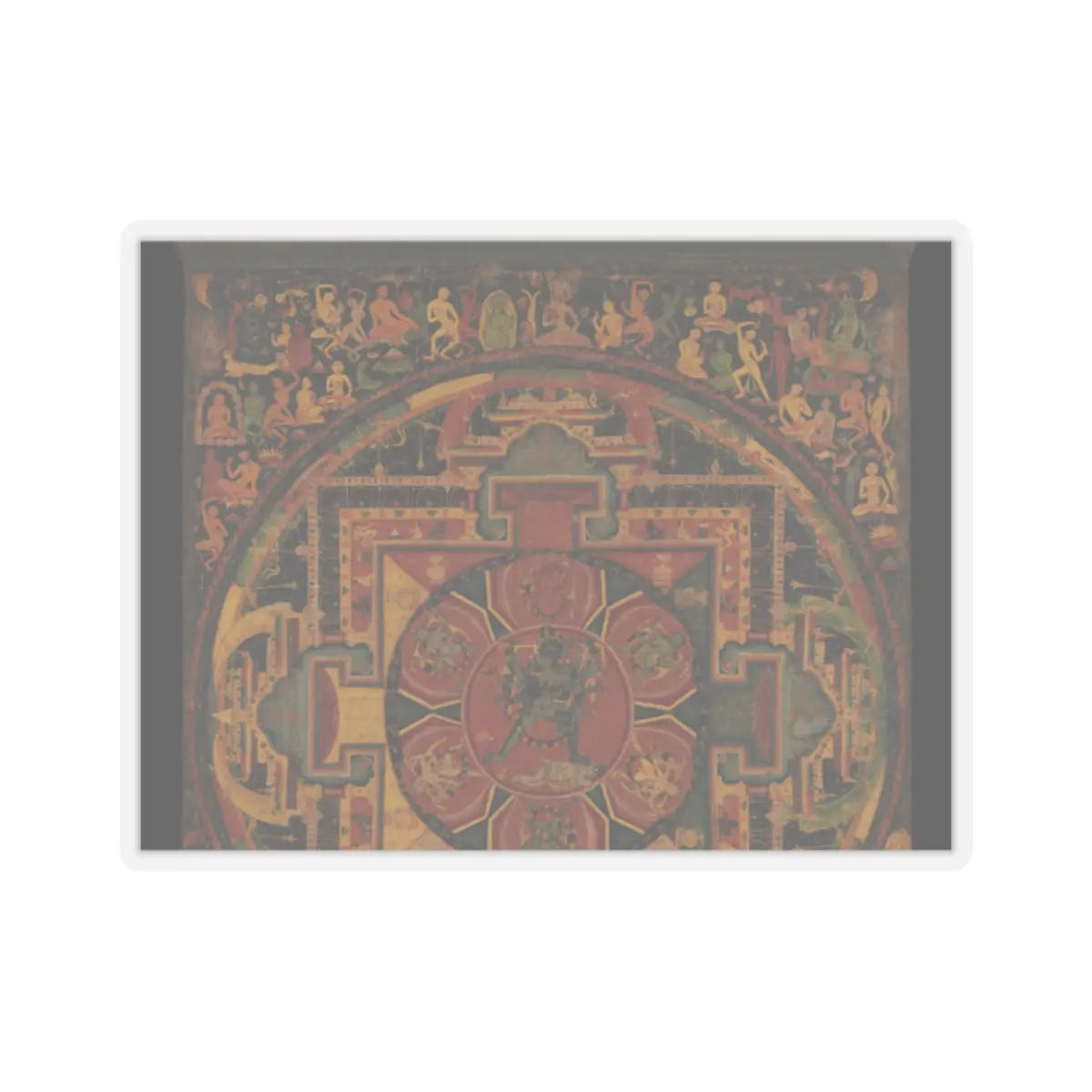 unknown - Chakrasamvara Mandala - ca. 1100 v5 - STICKER Vinyl Kiss-Cut Decal