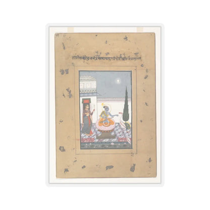 unknown - Chandravimba Ragaputra- Page from a Dispersed Boston Ragamala Series (Garland of Musical - ca. 1760 v1 - STICKER Vinyl Kiss-Cut Decal