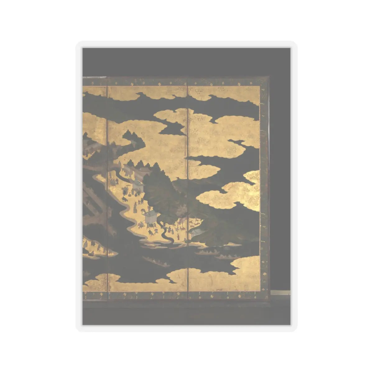 unknown - Cherry Blossom Viewing at Itsukushima and Yoshino - first half 17th century v6 - STICKER Vinyl Kiss-Cut Decal
