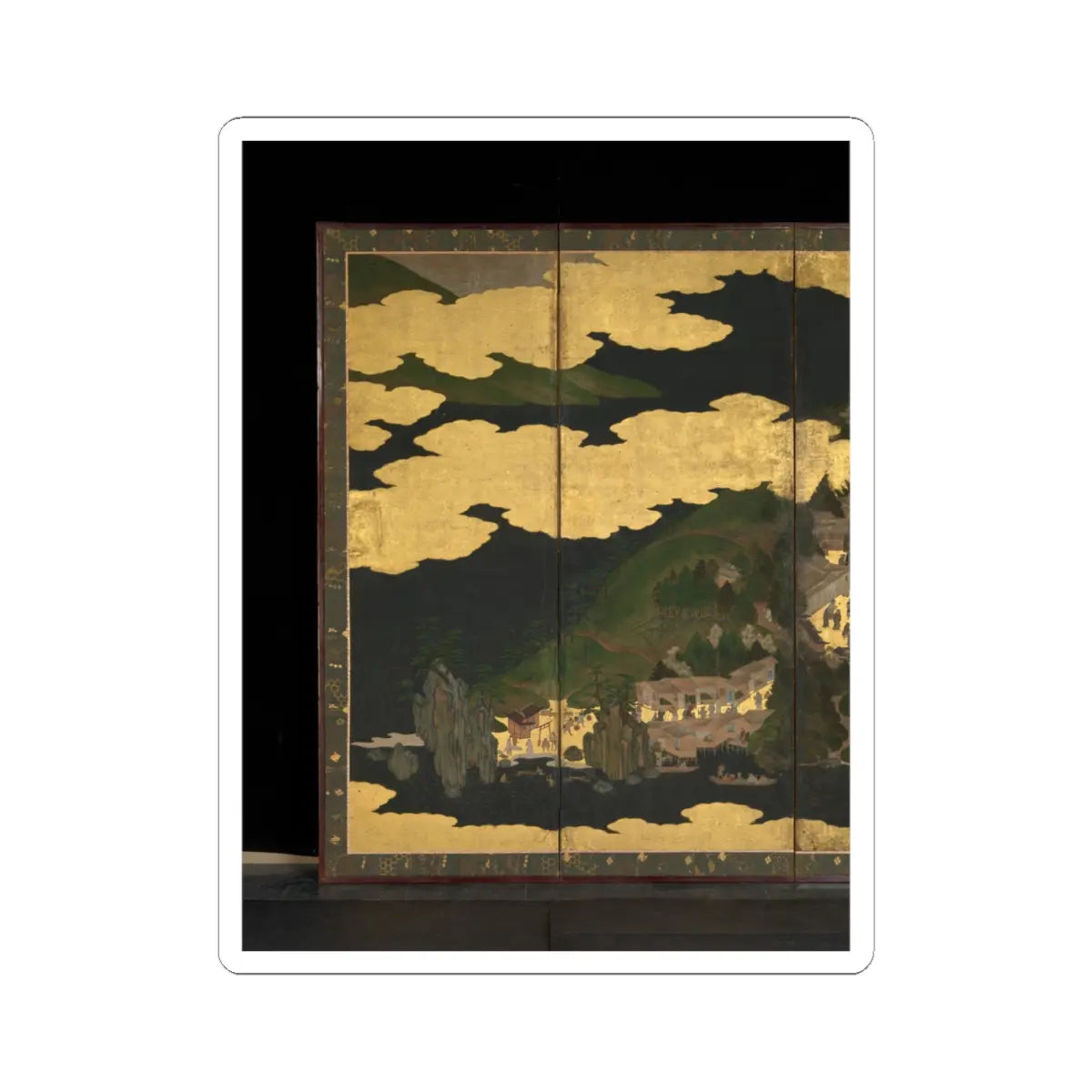 unknown - Cherry Blossom Viewing at Itsukushima and Yoshino - first half 17th century v8 - STICKER Vinyl Kiss-Cut Decal