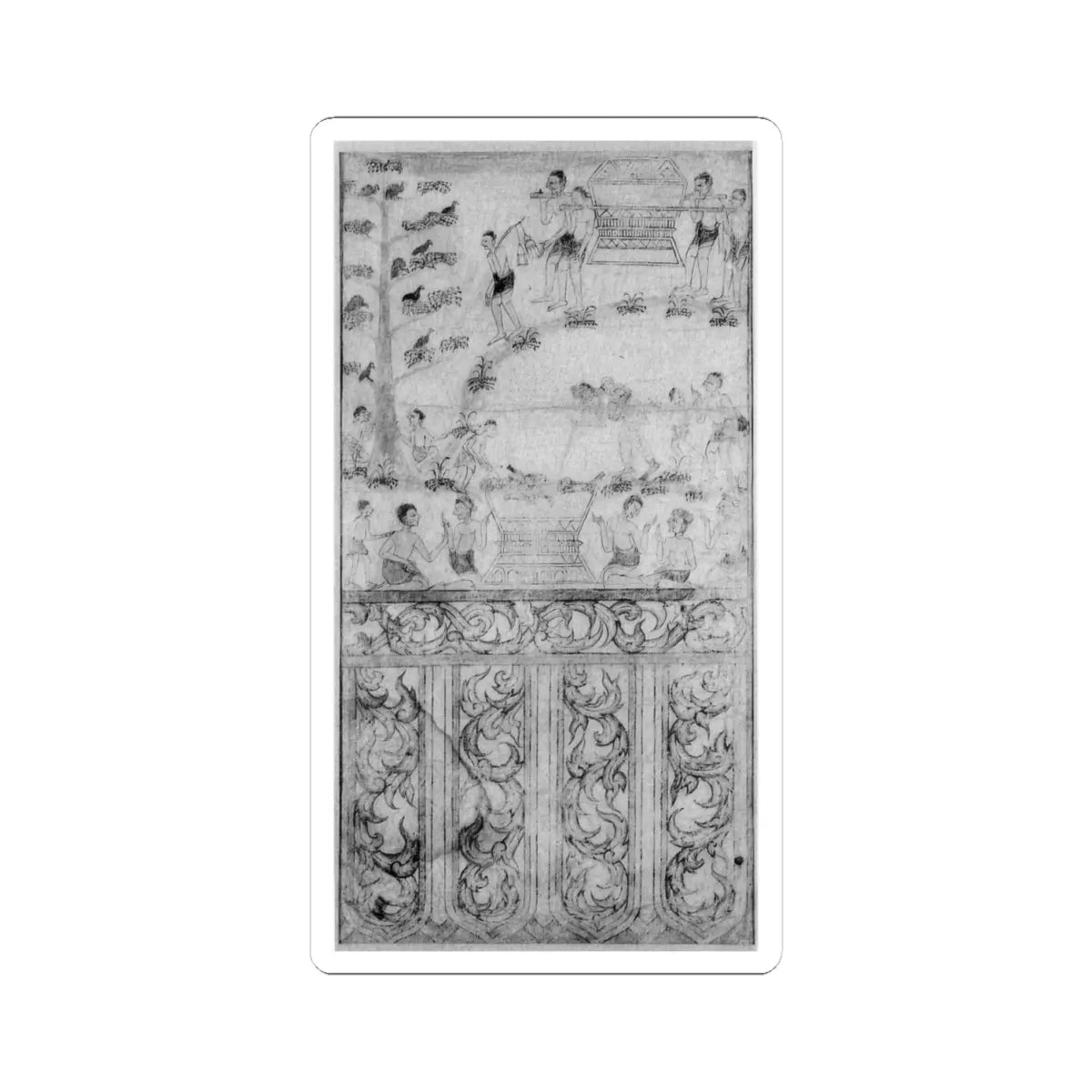 unknown - Cremation of Jujaka's Body()- Scene from Vessantara Jataka - 19th–20th century - STICKER Vinyl Kiss-Cut Decal