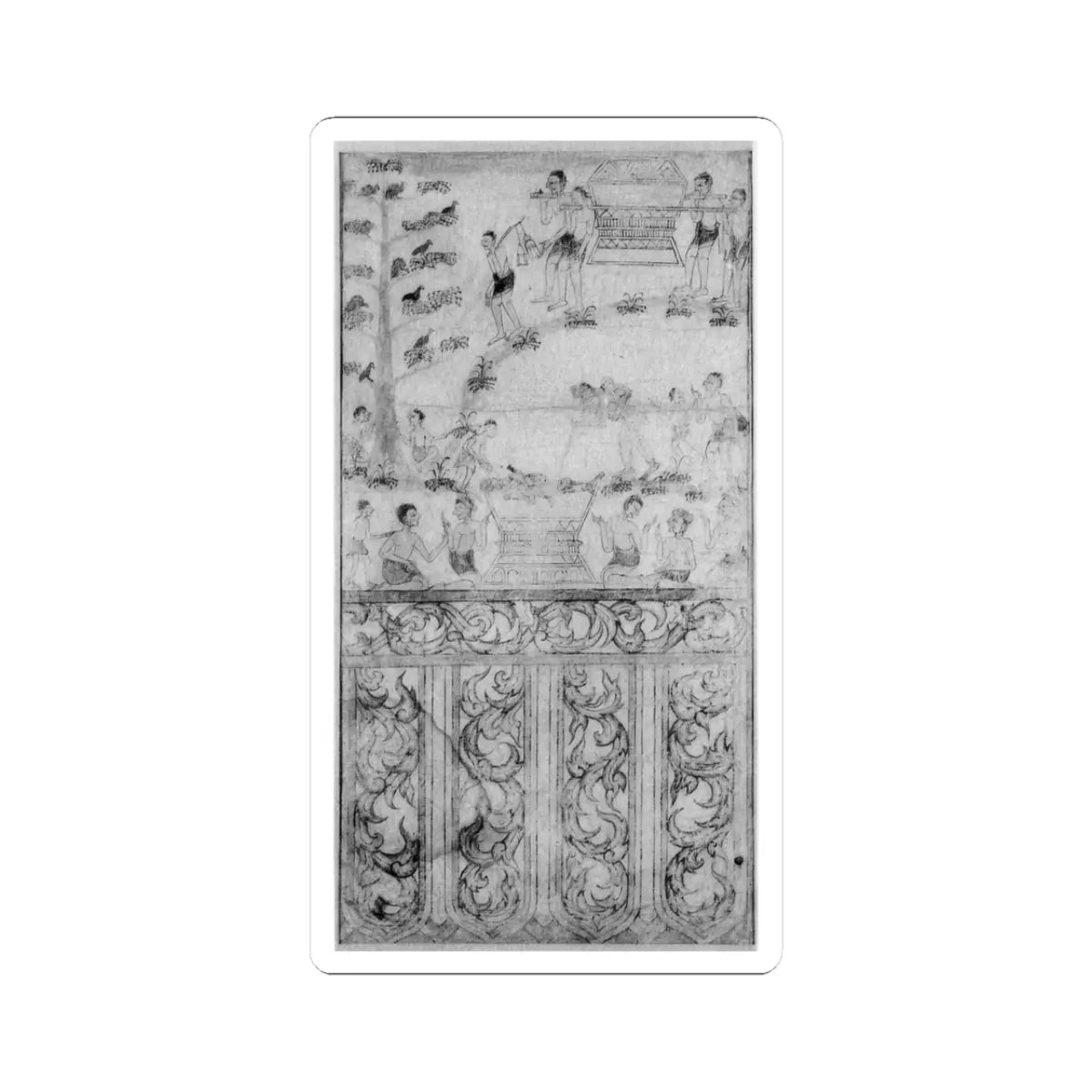 unknown - Cremation of Jujaka's Body()- Scene from Vessantara Jataka - 19th–20th century - STICKER Vinyl Kiss-Cut Decal