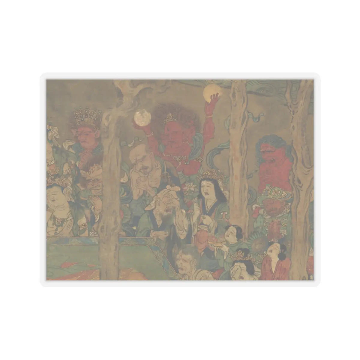 unknown - Death of the Historical Buddha (Nehan-zu) - 14th century v6 - STICKER Vinyl Kiss-Cut Decal