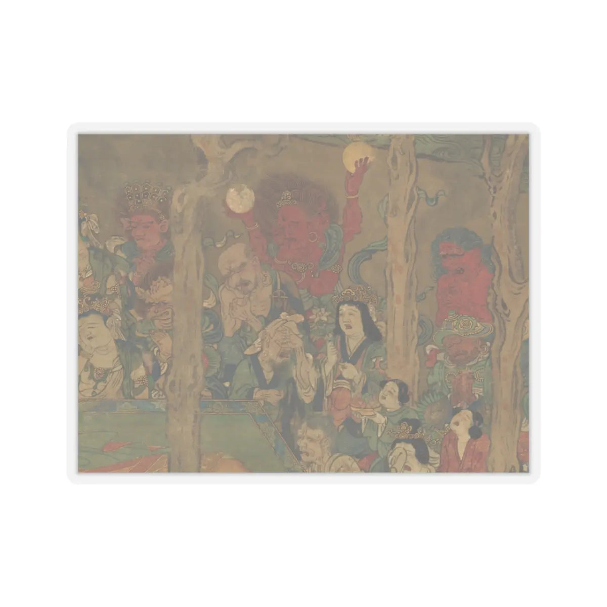 unknown - Death of the Historical Buddha (Nehan-zu) - 14th century v6 - STICKER Vinyl Kiss-Cut Decal