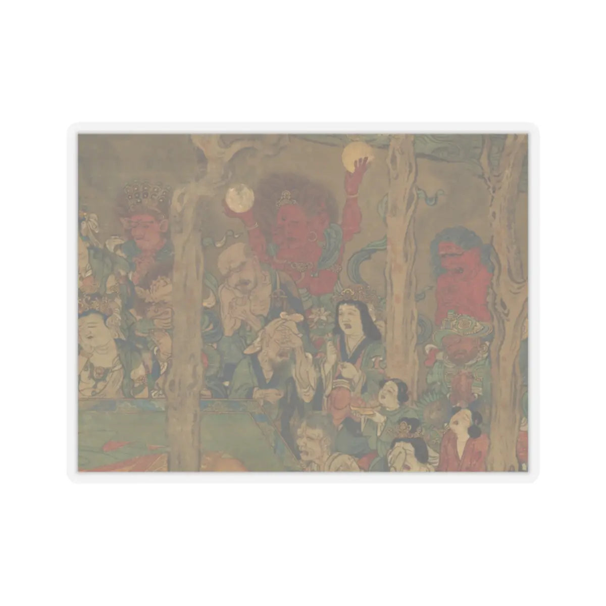 unknown - Death of the Historical Buddha (Nehan-zu) - 14th century v6 - STICKER Vinyl Kiss-Cut Decal