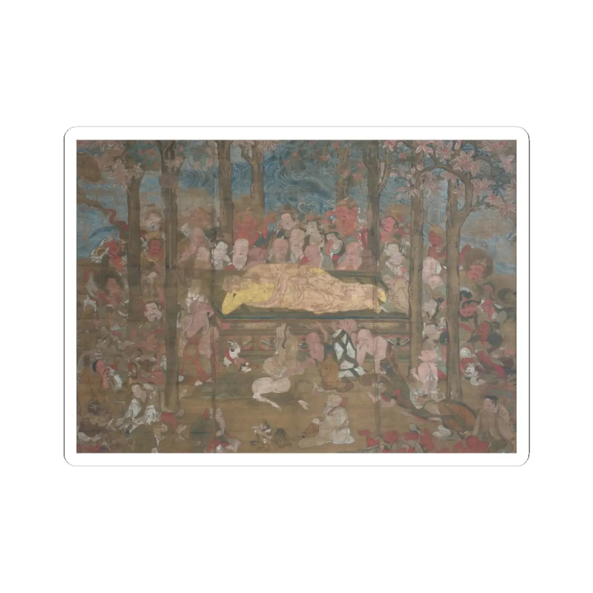 unknown - Death of the Historical Buddha (Nehan-zu) - 15th century v10 - STICKER Vinyl Kiss-Cut Decal