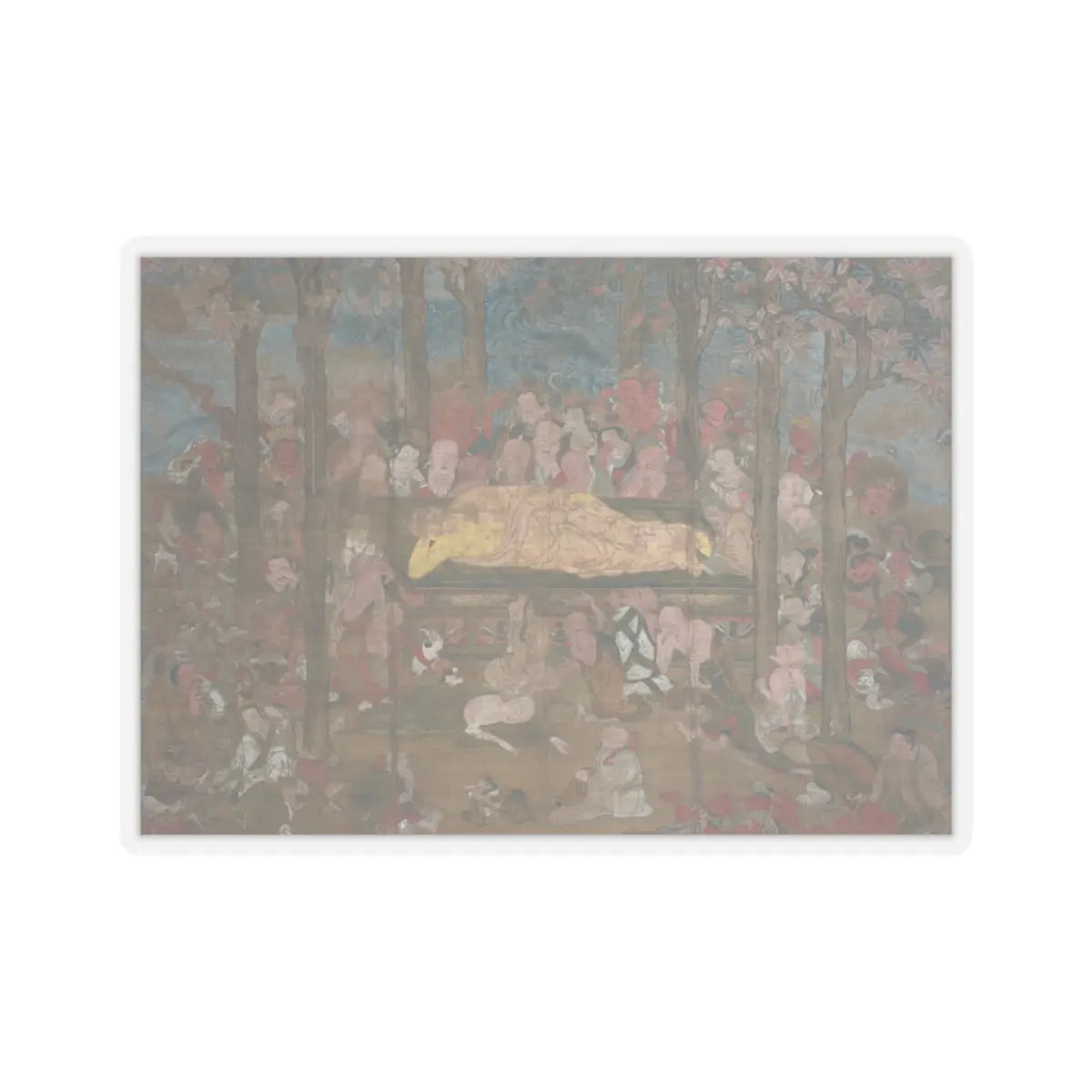 unknown - Death of the Historical Buddha (Nehan-zu) - 15th century v10 - STICKER Vinyl Kiss-Cut Decal