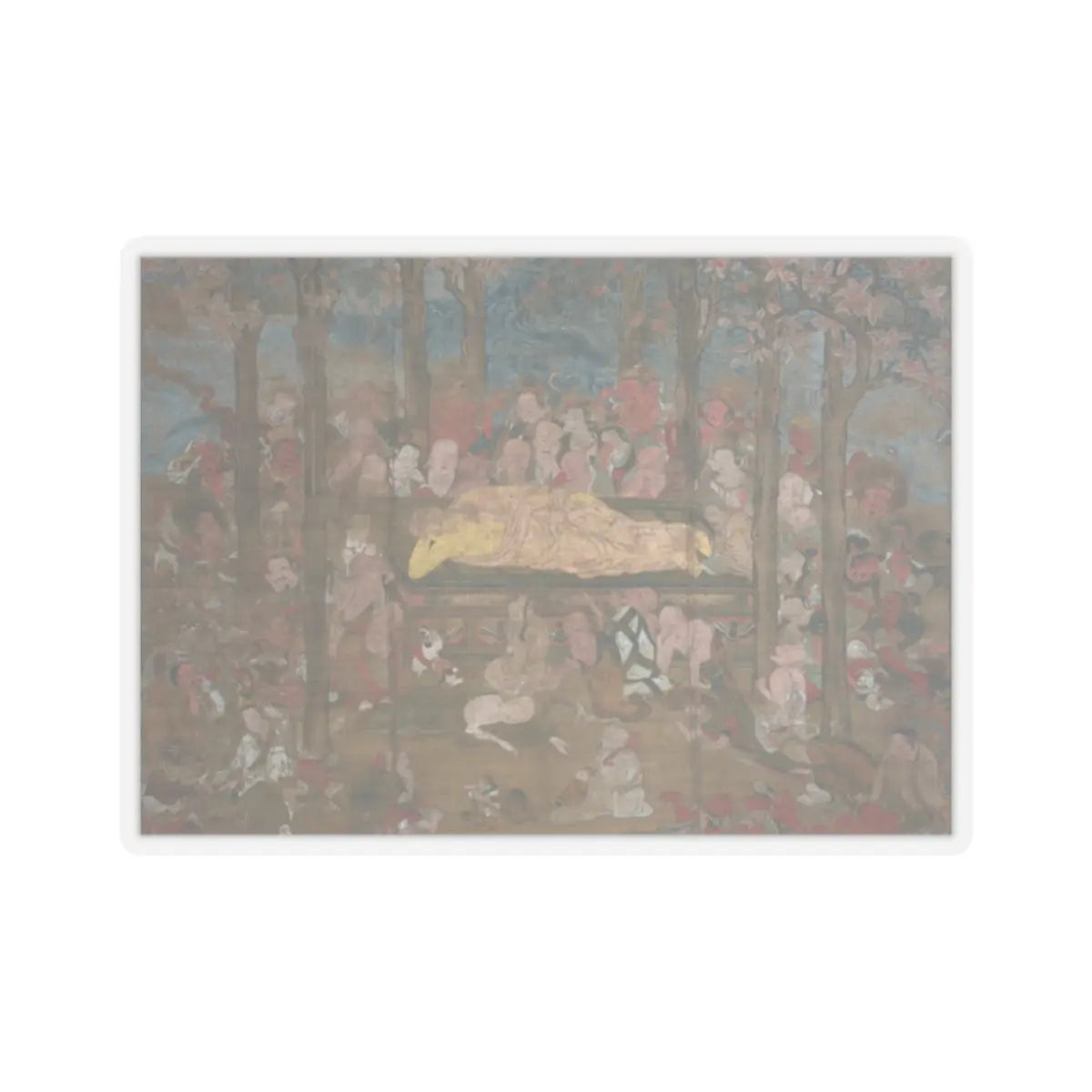 unknown - Death of the Historical Buddha (Nehan-zu) - 15th century v10 - STICKER Vinyl Kiss-Cut Decal
