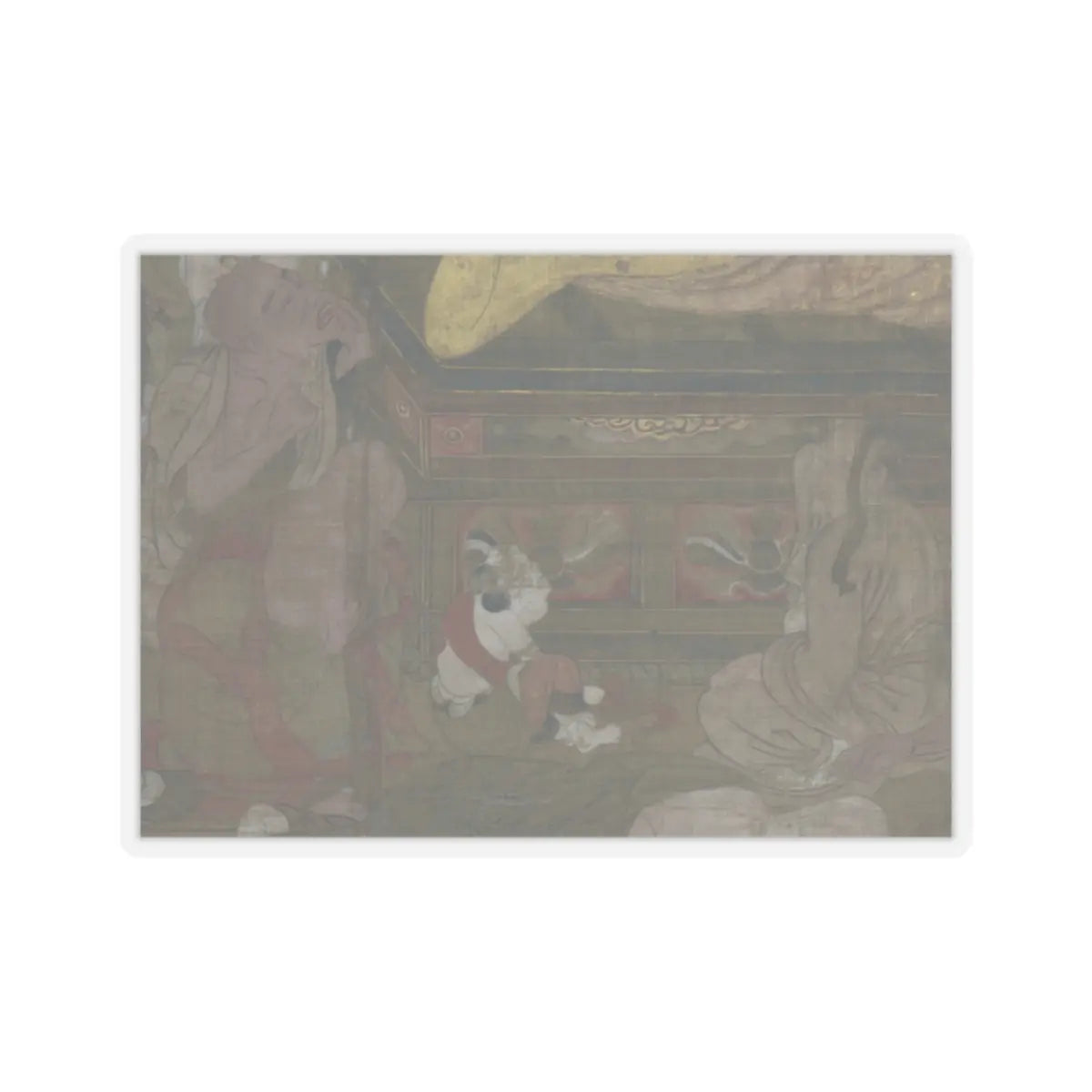 unknown - Death of the Historical Buddha (Nehan-zu) - 15th century v31 - STICKER Vinyl Kiss-Cut Decal