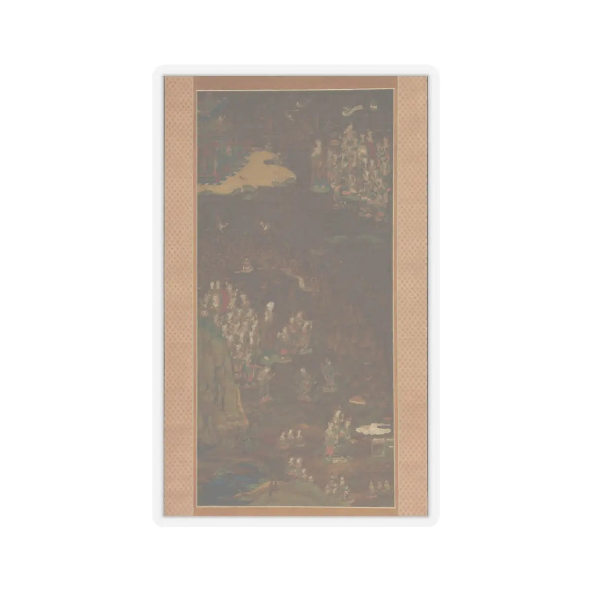 unknown - Descent and Return of Amida to Western Paradise with a Believer's Soul (Gōshō mandara) - ca. 1300 v1 - STICKER Vinyl Kiss-Cut Decal
