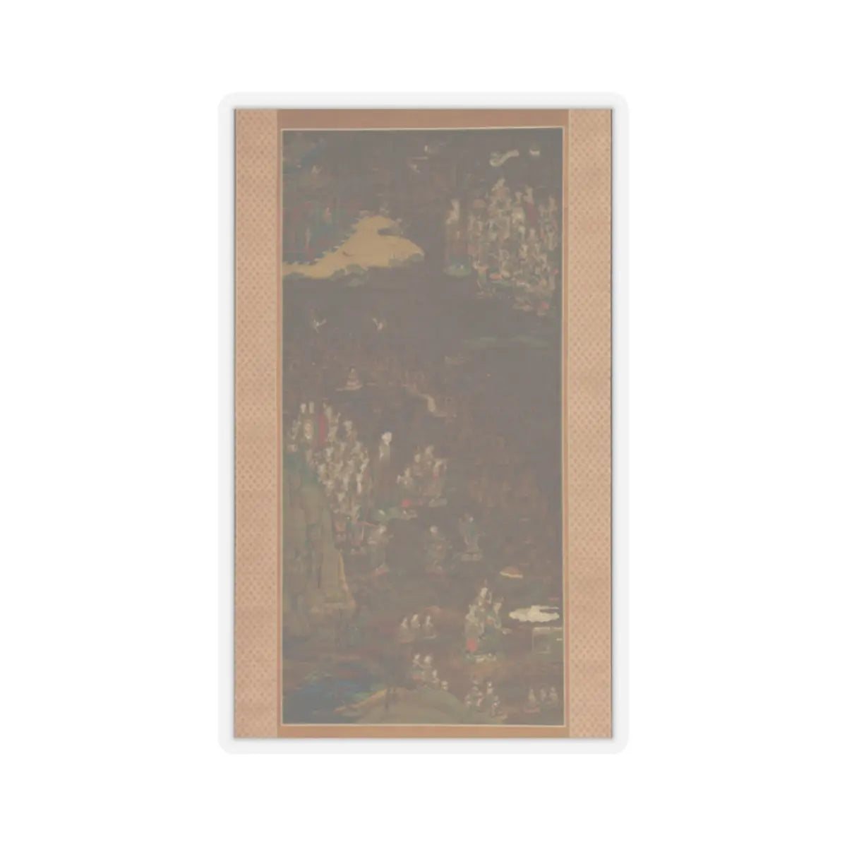unknown - Descent and Return of Amida to Western Paradise with a Believer's Soul (Gōshō mandara) - ca. 1300 v1 - STICKER Vinyl Kiss-Cut Decal