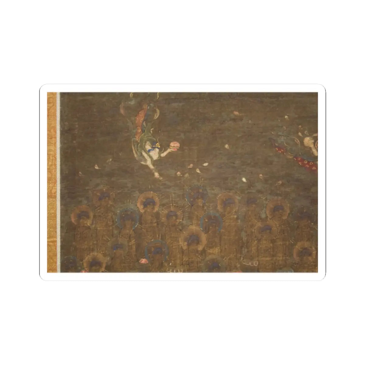 unknown - Descent and Return of Amida to Western Paradise with a Believer's Soul (Gōshō mandara) - ca. 1300 v10 - STICKER Vinyl Kiss-Cut Decal