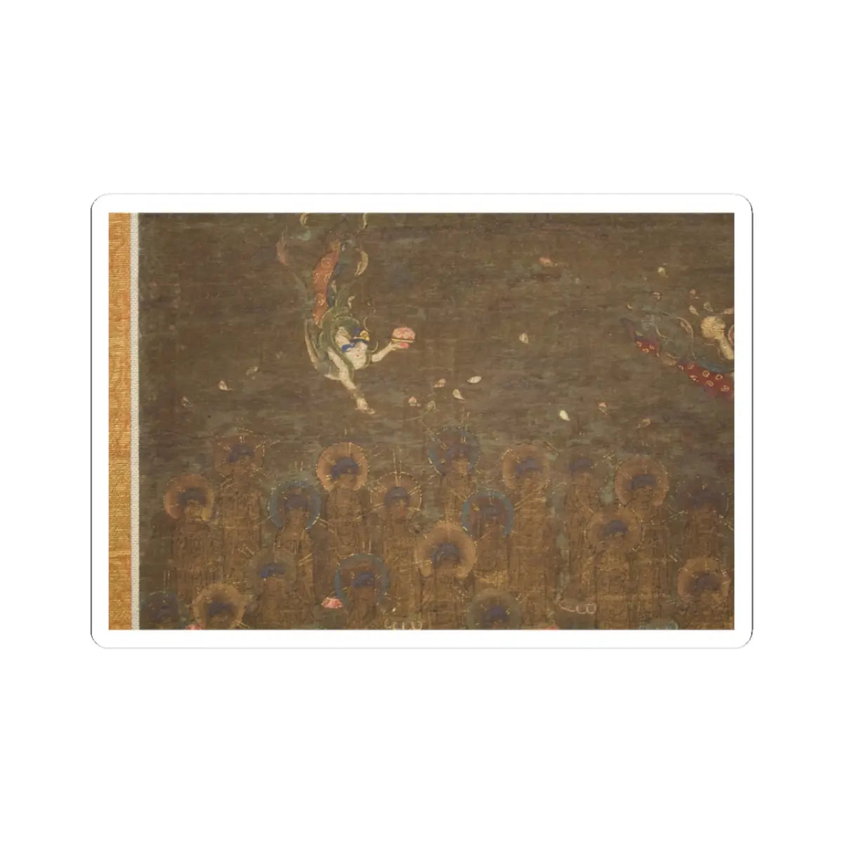 unknown - Descent and Return of Amida to Western Paradise with a Believer's Soul (Gōshō mandara) - ca. 1300 v10 - STICKER Vinyl Kiss-Cut Decal