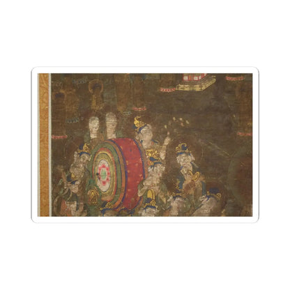 unknown - Descent and Return of Amida to Western Paradise with a Believer's Soul (Gōshō mandara) - ca. 1300 v14 - STICKER Vinyl Kiss-Cut Decal