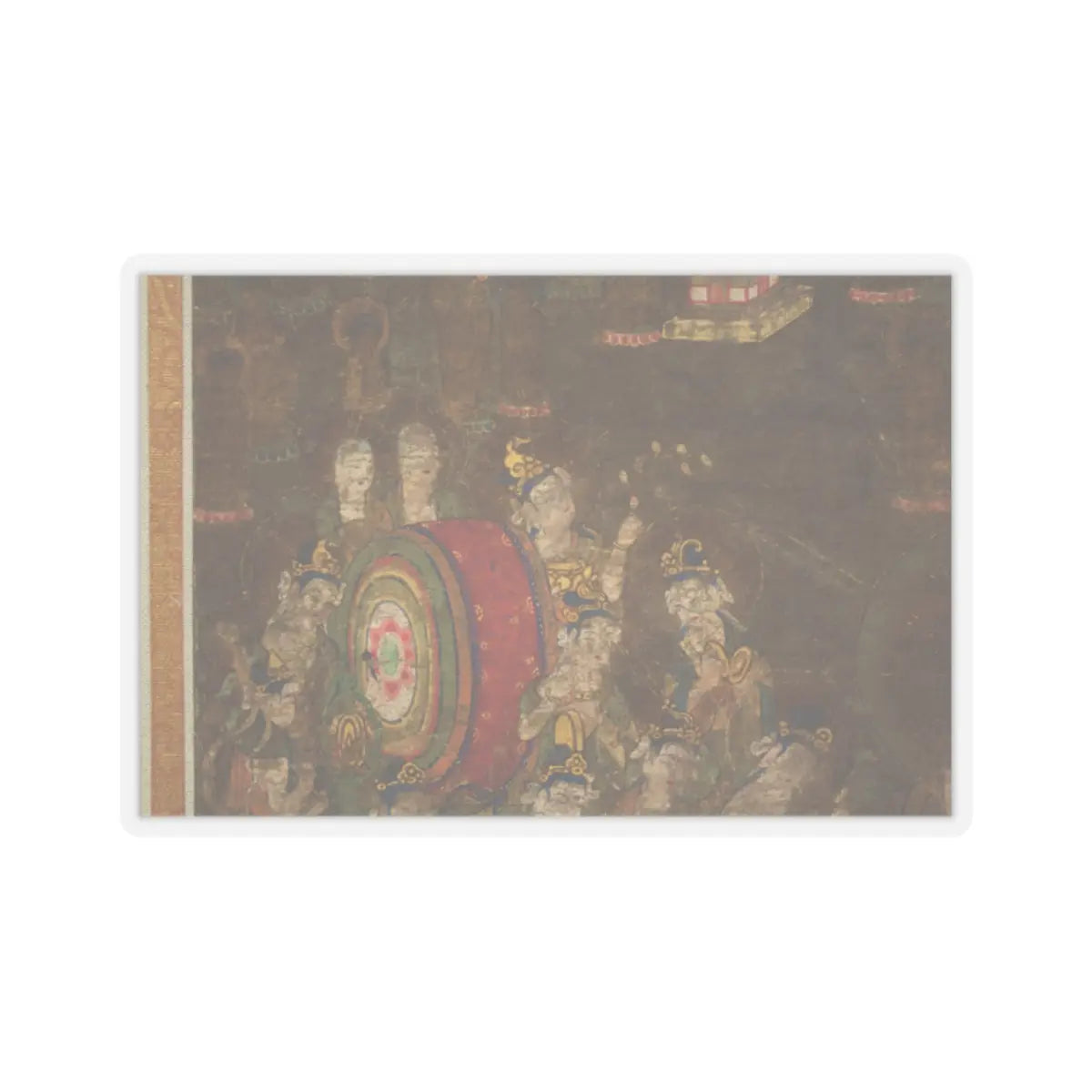 unknown - Descent and Return of Amida to Western Paradise with a Believer's Soul (Gōshō mandara) - ca. 1300 v14 - STICKER Vinyl Kiss-Cut Decal