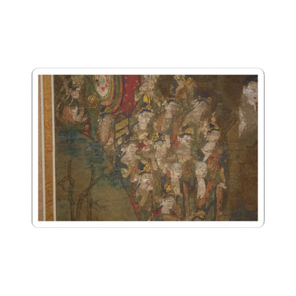unknown - Descent and Return of Amida to Western Paradise with a Believer's Soul (Gōshō mandara) - ca. 1300 v16 - STICKER Vinyl Kiss-Cut Decal