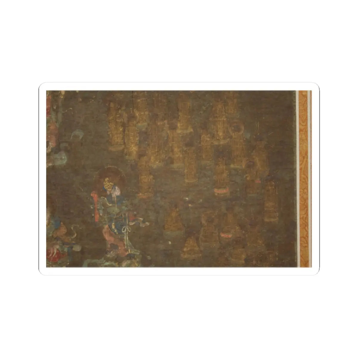 unknown - Descent and Return of Amida to Western Paradise with a Believer's Soul (Gōshō mandara) - ca. 1300 v19 - STICKER Vinyl Kiss-Cut Decal