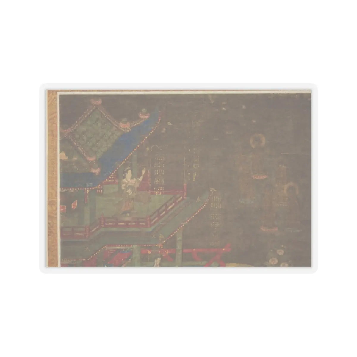 unknown - Descent and Return of Amida to Western Paradise with a Believer's Soul (Gōshō mandara) - ca. 1300 v6 - STICKER Vinyl Kiss-Cut Decal