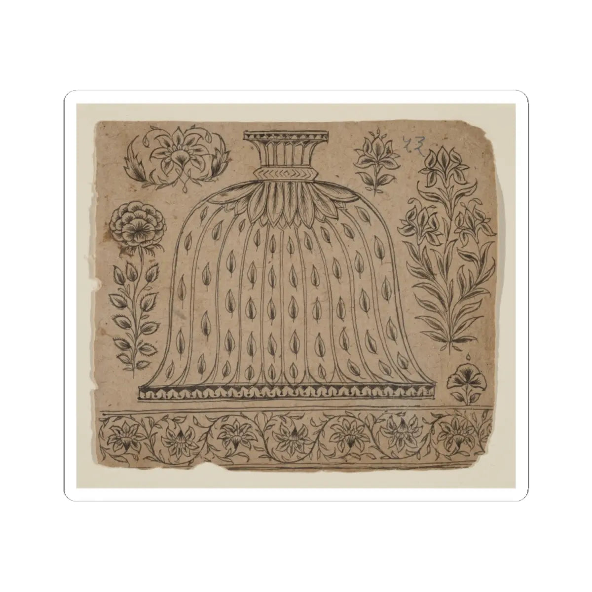 unknown - Design for a Hookah Base - late 19th century v1 - STICKER Vinyl Kiss-Cut Decal
