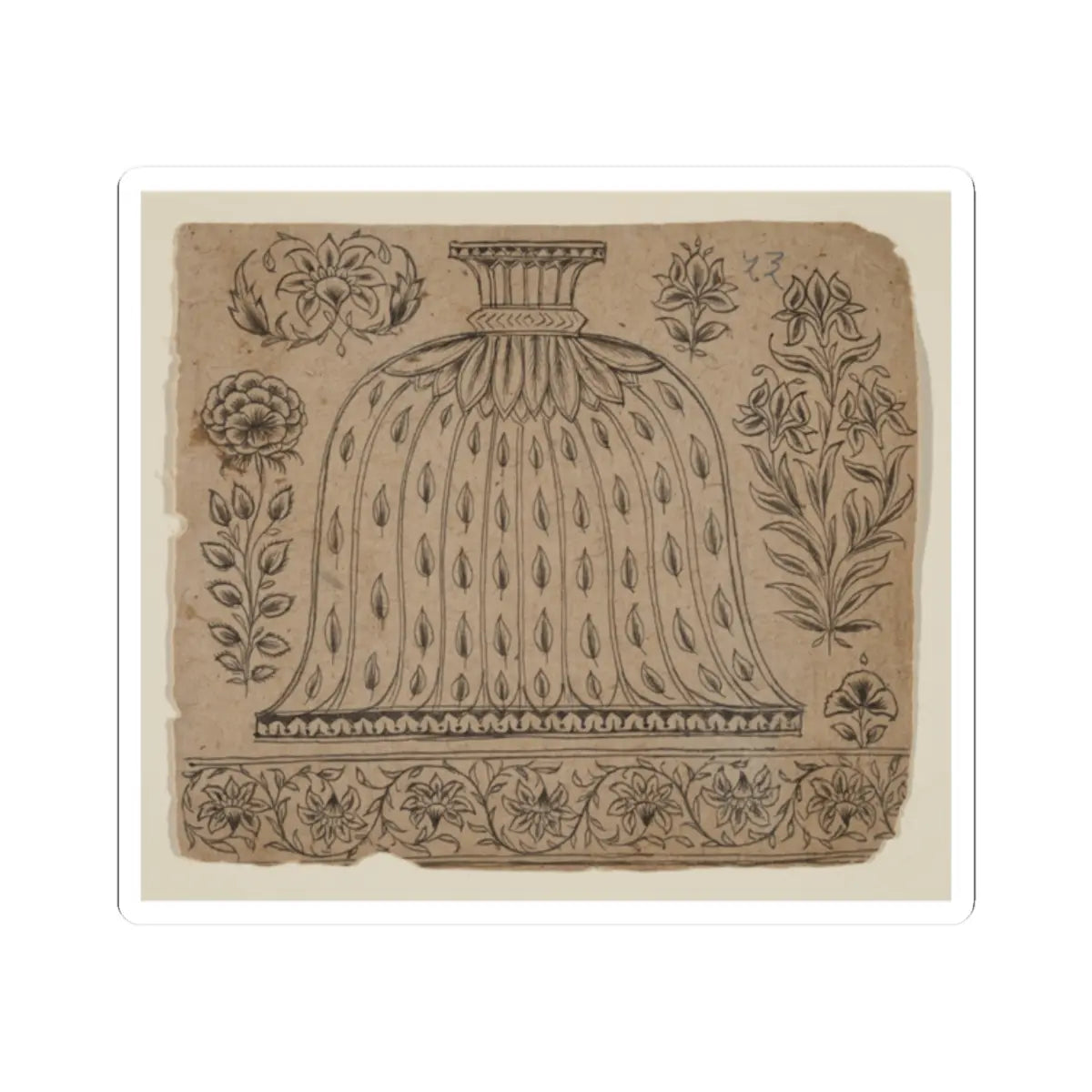 unknown - Design for a Hookah Base - late 19th century v1 - STICKER Vinyl Kiss-Cut Decal