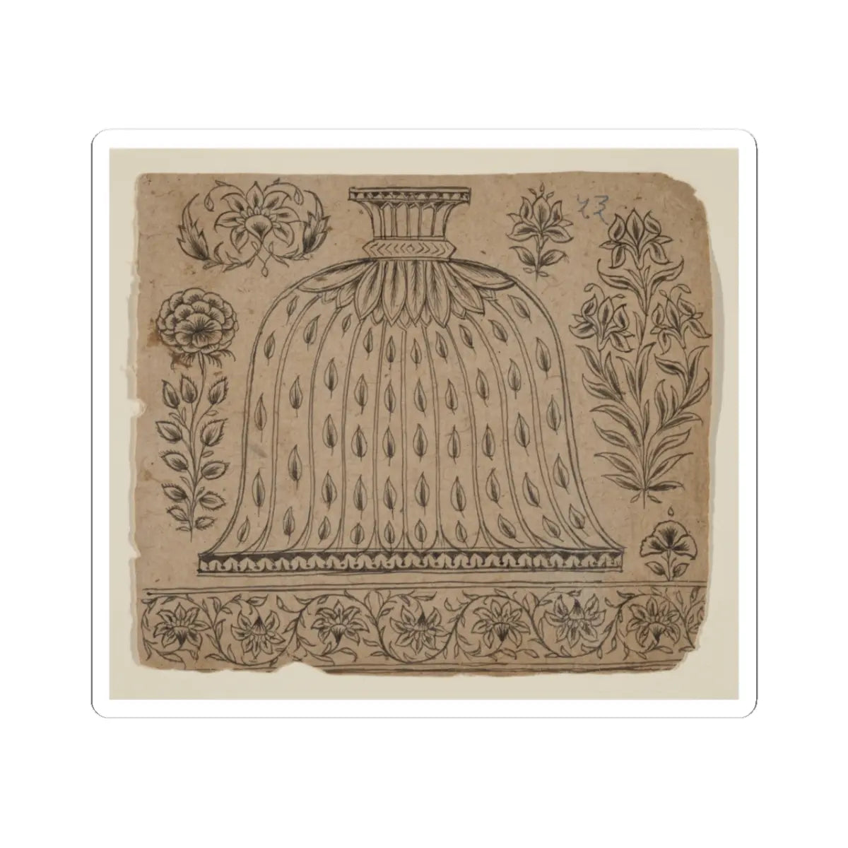 unknown - Design for a Hookah Base - late 19th century v1 - STICKER Vinyl Kiss-Cut Decal