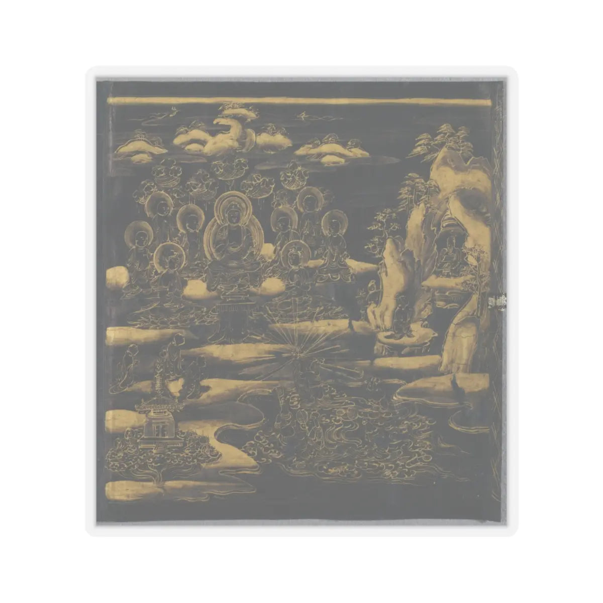 unknown - “Devadatta,” Chapter 12 of the Lotus Sutra (Hoke-kyō, Daibadatta-bon) - 12th century v1 - STICKER Vinyl Kiss-Cut Decal