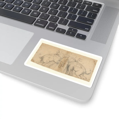 unknown - Elephants in Combat - early 19th century v1 - STICKER Vinyl Kiss-Cut Decal