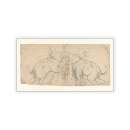 unknown - Elephants in Combat - early 19th century v1 - STICKER Vinyl Kiss-Cut Decal