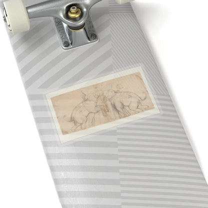 unknown - Elephants in Combat - early 19th century v1 - STICKER Vinyl Kiss-Cut Decal