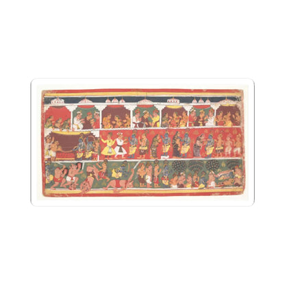 unknown - Encounters in Mathura- Page from a Dispersed Bhagavata Purana (Ancient Stories of Lord - ca. 1700 v1 - STICKER Vinyl Kiss-Cut Decal