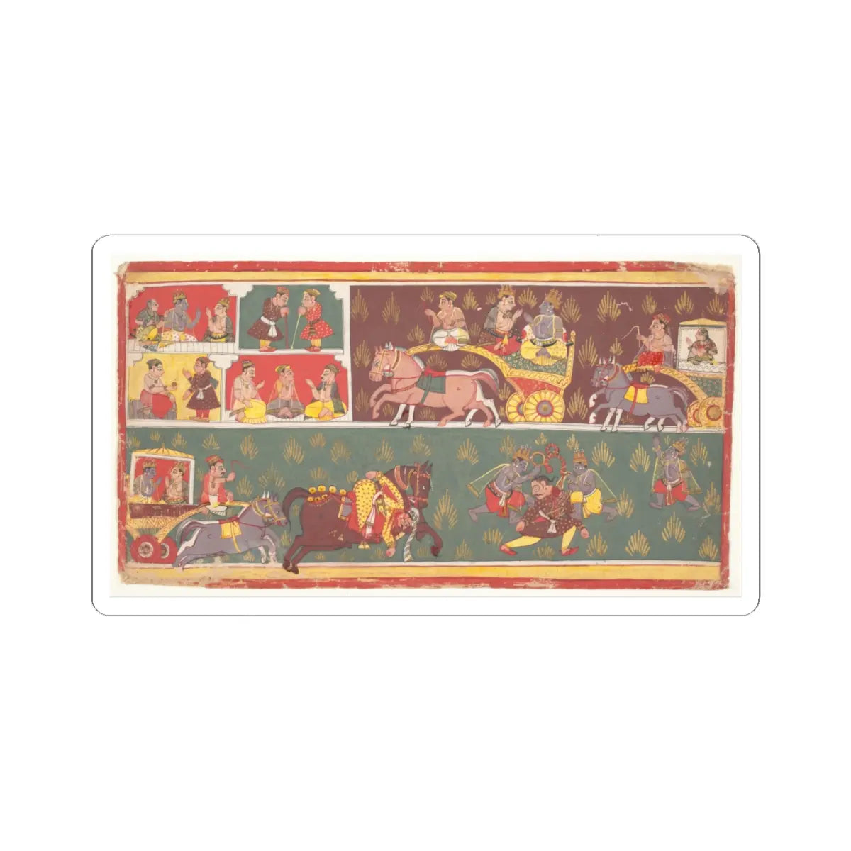 unknown - Episodes from Krishna's Life- Folio from a Bhagavata Purana (Ancient Stories of Lord - ca. 1700 v1 - STICKER Vinyl Kiss-Cut Decal