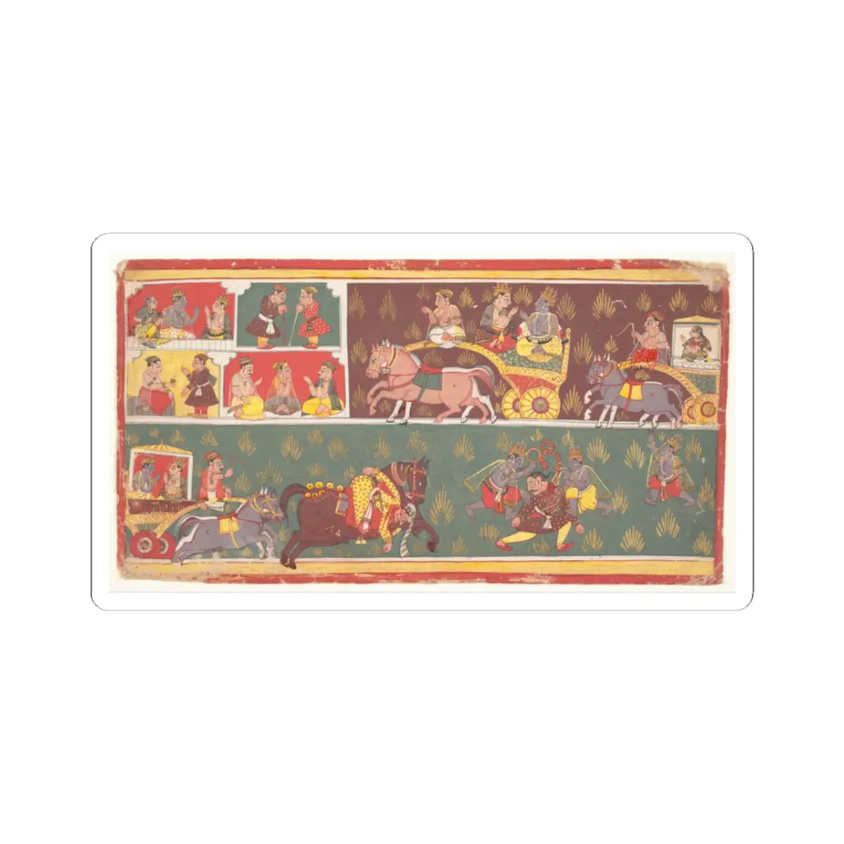 unknown - Episodes from Krishna's Life- Folio from a Bhagavata Purana (Ancient Stories of Lord - ca. 1700 v1 - STICKER Vinyl Kiss-Cut Decal