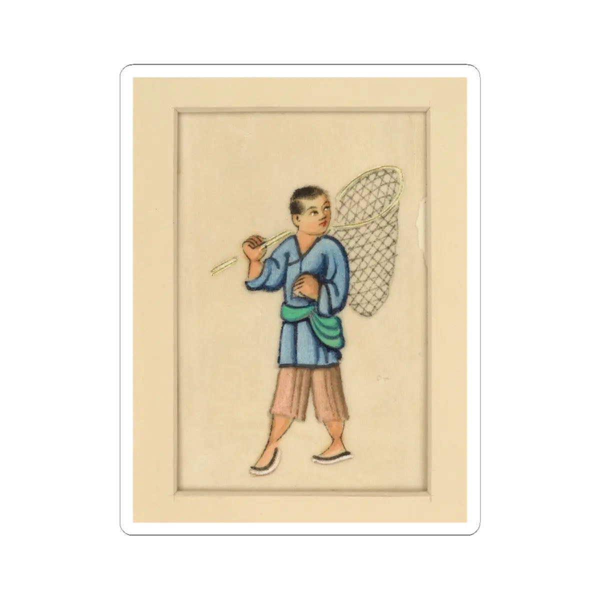 unknown - Fisherman - early 20th century v2 - STICKER Vinyl Kiss-Cut Decal