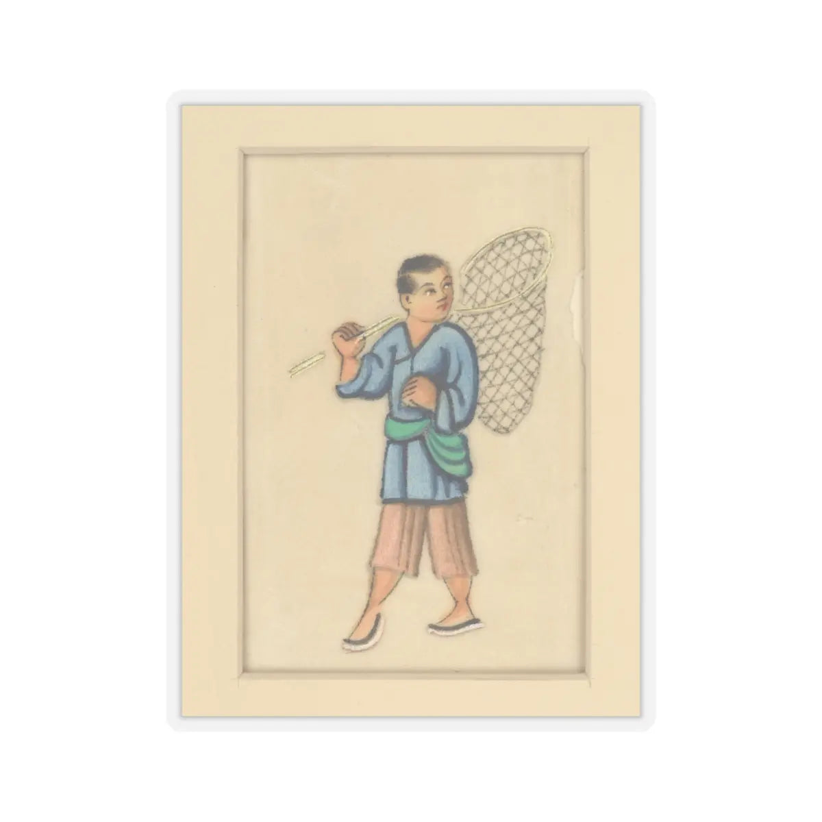 unknown - Fisherman - early 20th century v2 - STICKER Vinyl Kiss-Cut Decal