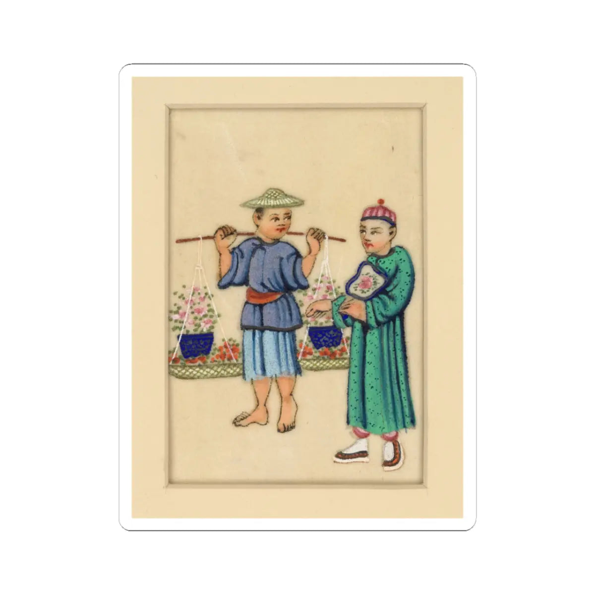unknown - Flower Vendor - early 20th century - STICKER Vinyl Kiss-Cut Decal