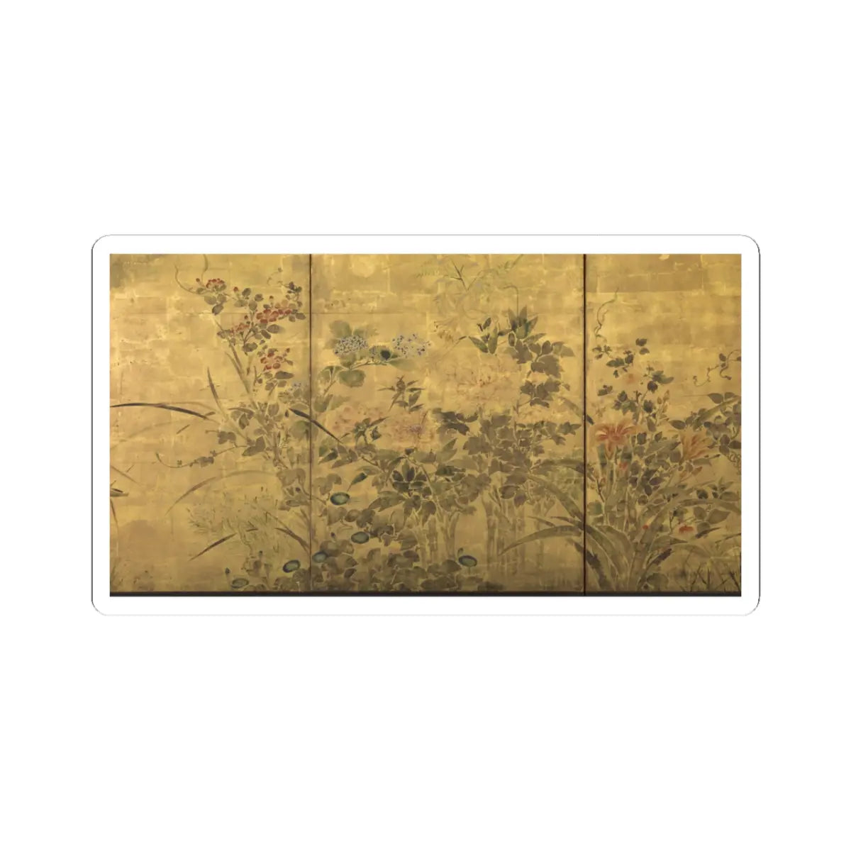 unknown - Flowering Plants and Vegetables of the Four Seasons - early 18th century v4 - STICKER Vinyl Kiss-Cut Decal