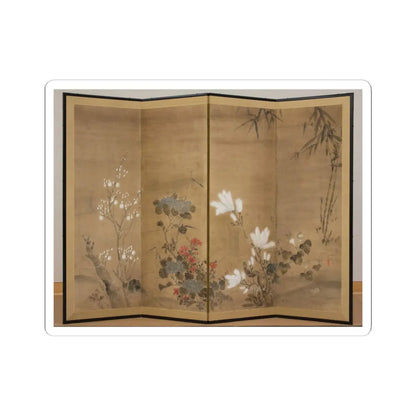 unknown - Flowers and Bamboo - 18th century v1 - STICKER Vinyl Kiss-Cut Decal