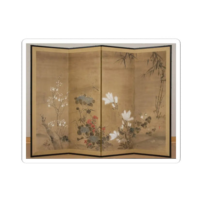 unknown - Flowers and Bamboo - 18th century v1 - STICKER Vinyl Kiss-Cut Decal