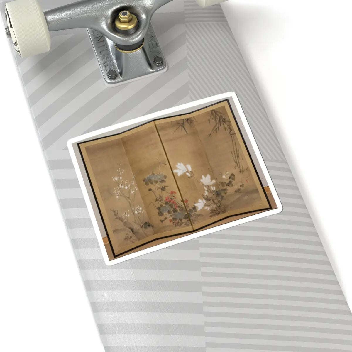 unknown - Flowers and Bamboo - 18th century v1 - STICKER Vinyl Kiss-Cut Decal