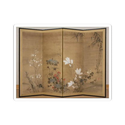 unknown - Flowers and Bamboo - 18th century v1 - STICKER Vinyl Kiss-Cut Decal
