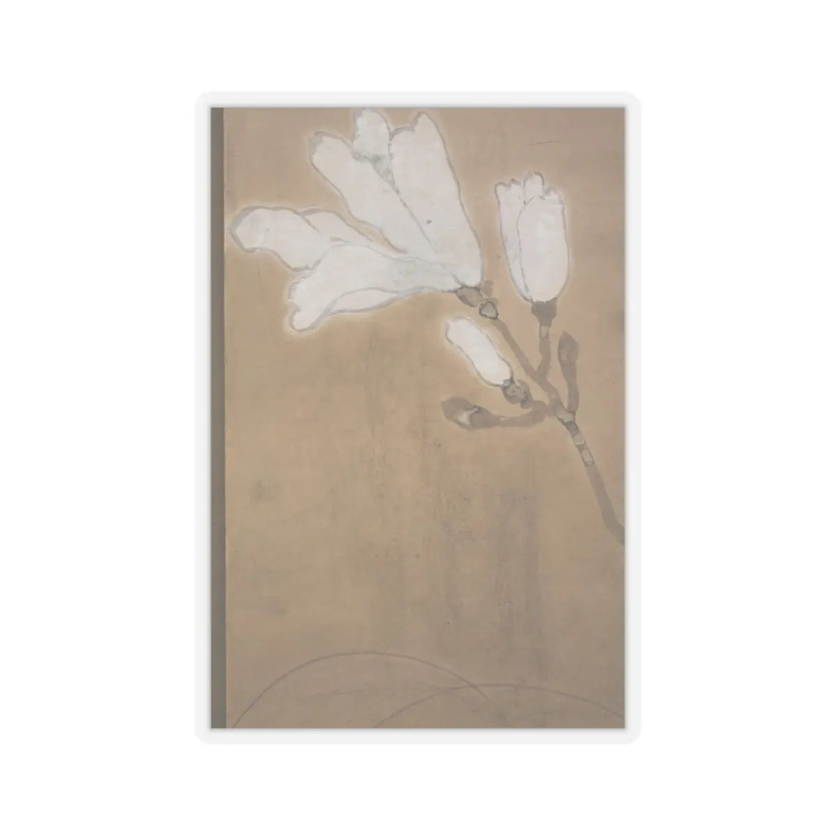 unknown - Flowers and Bamboo - 18th century v2 - STICKER Vinyl Kiss-Cut Decal