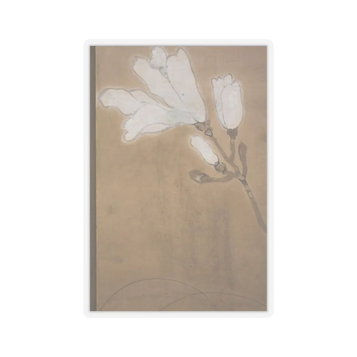 unknown - Flowers and Bamboo - 18th century v2 - STICKER Vinyl Kiss-Cut Decal