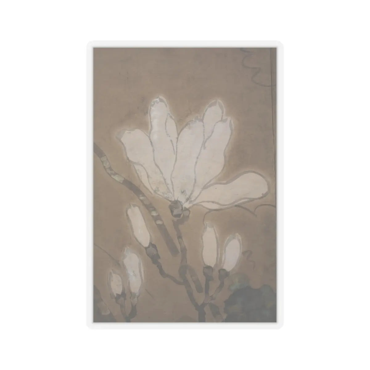 unknown - Flowers and Bamboo - 18th century v3 - STICKER Vinyl Kiss-Cut Decal