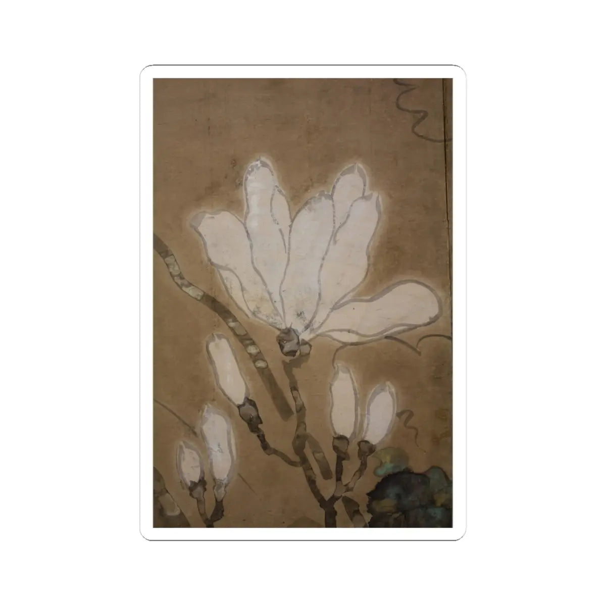 unknown - Flowers and Bamboo - 18th century v3 - STICKER Vinyl Kiss-Cut Decal